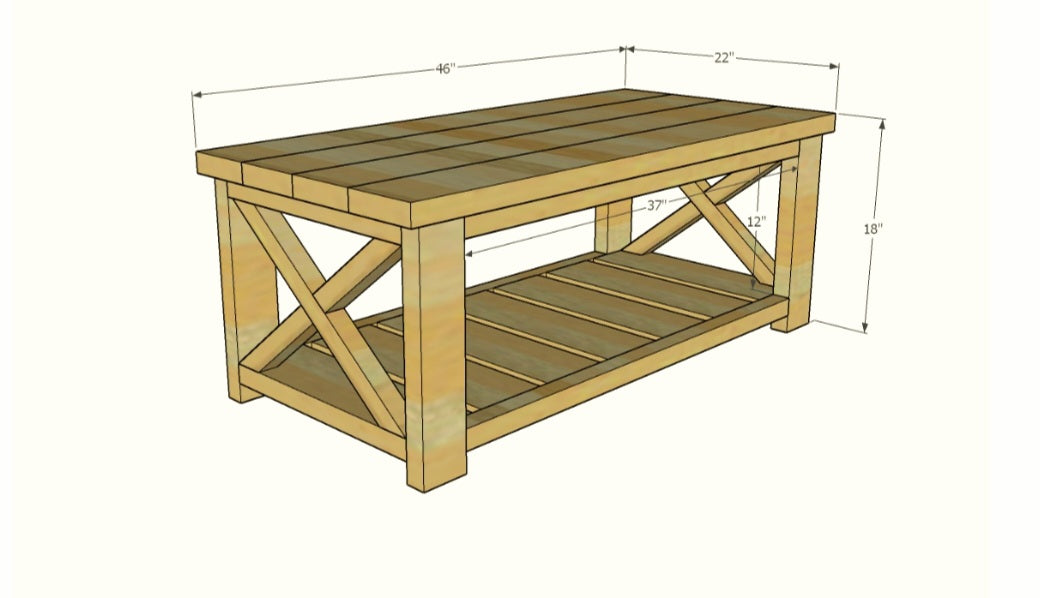 Farmhouse Coffee Table - Heavy Duty/Durable