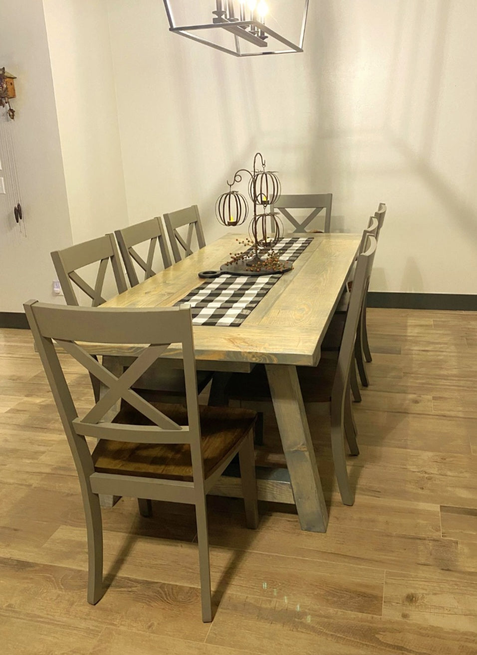 Wooden Table with Big Truss Legs