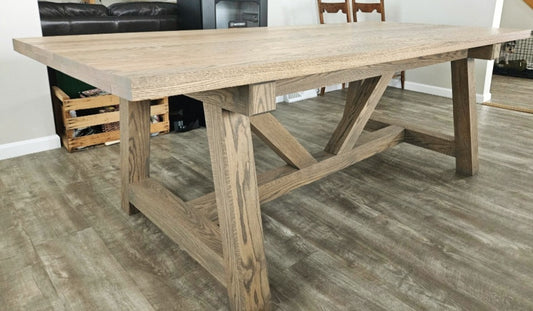 Wooden Table with Big Truss Legs